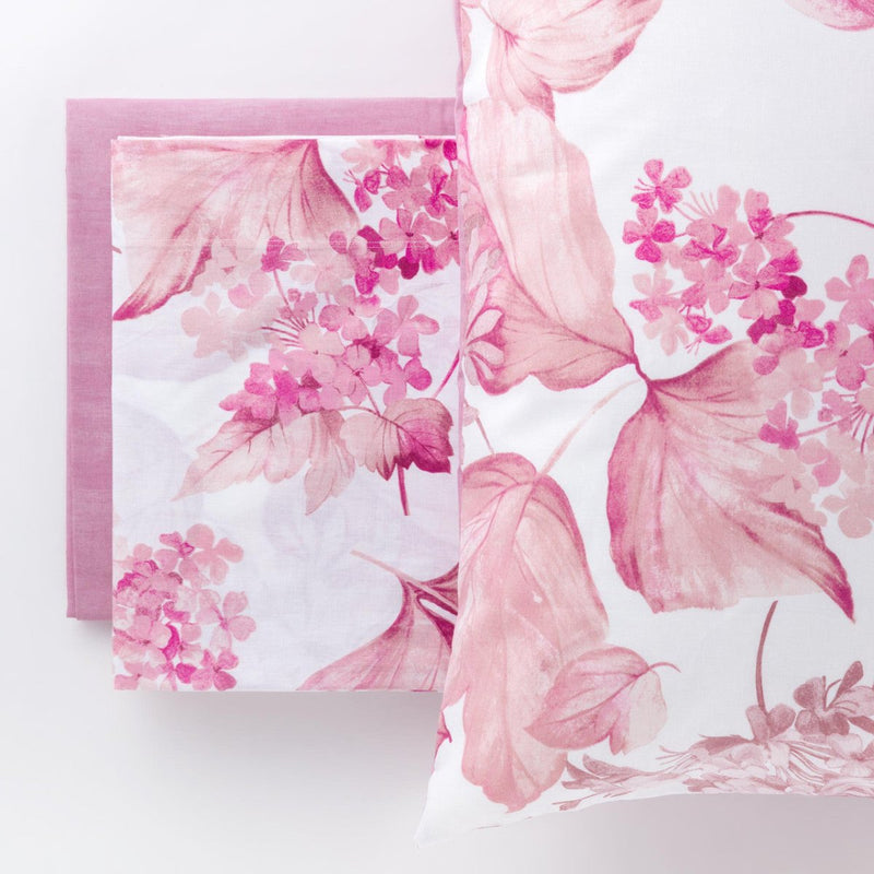 Completo letto in cotone fiori rosa | Rohome - Rohome