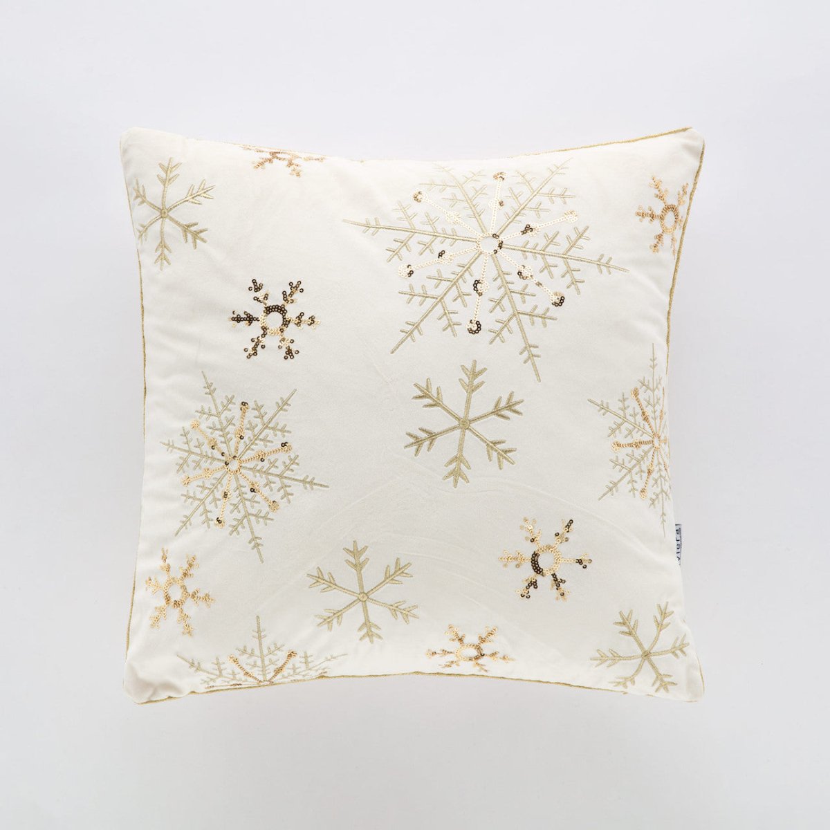 Cuscino Snow colore panna con fiocchi di neve | Rohome - Rohome