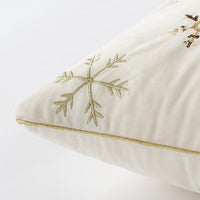 Cuscino Snow colore panna con fiocchi di neve | Rohome - Rohome