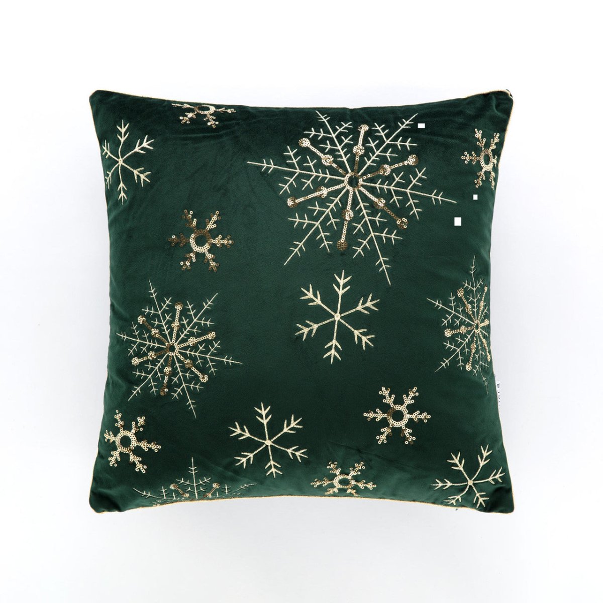 Cuscino Snow colore verde con fiocchi di neve | Rohome - Rohome