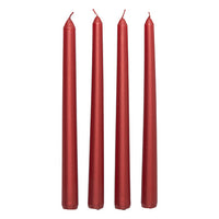 Set 4 candele rosso satinato | Rohome