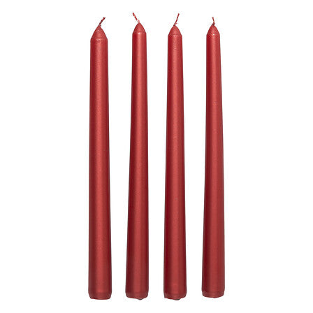 Set 4 candele rosso satinato | Rohome