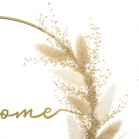 Decorazione murale in metallo con fiore e scritta Welcome  | rohome