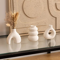 Set 3 vasi in ceramica bianca h.9cm| rohome