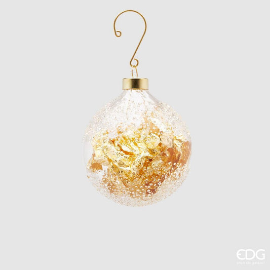 Edg - Palla di natale in vetro con foglia oro interna d.10cm | Rohome - Rohome