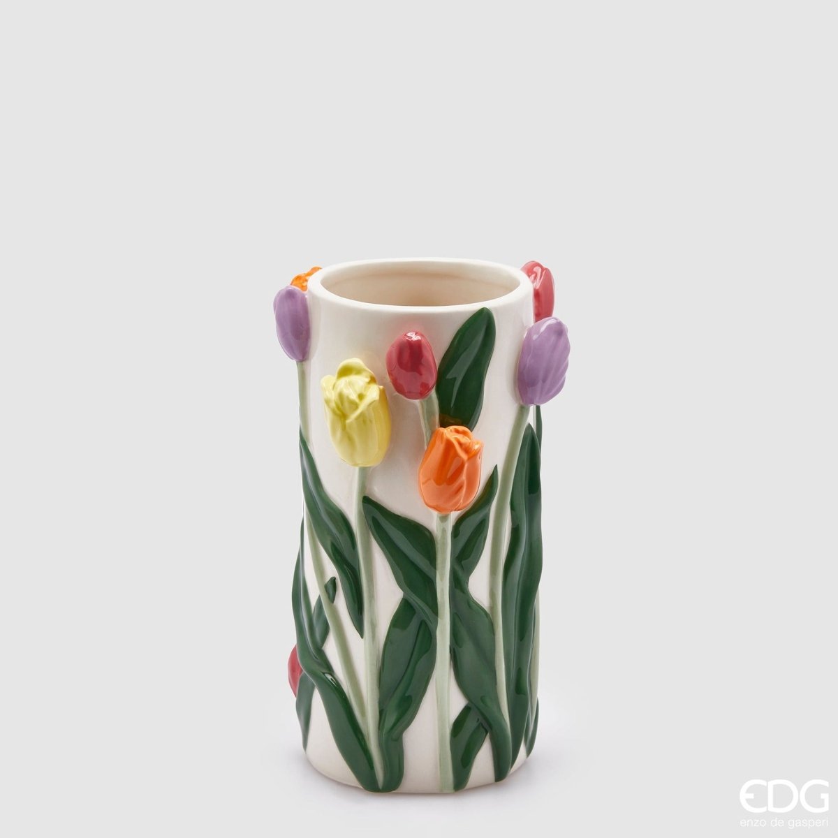 Edg - vaso con tulipani cilindro h 23cm | rohome - Rohome