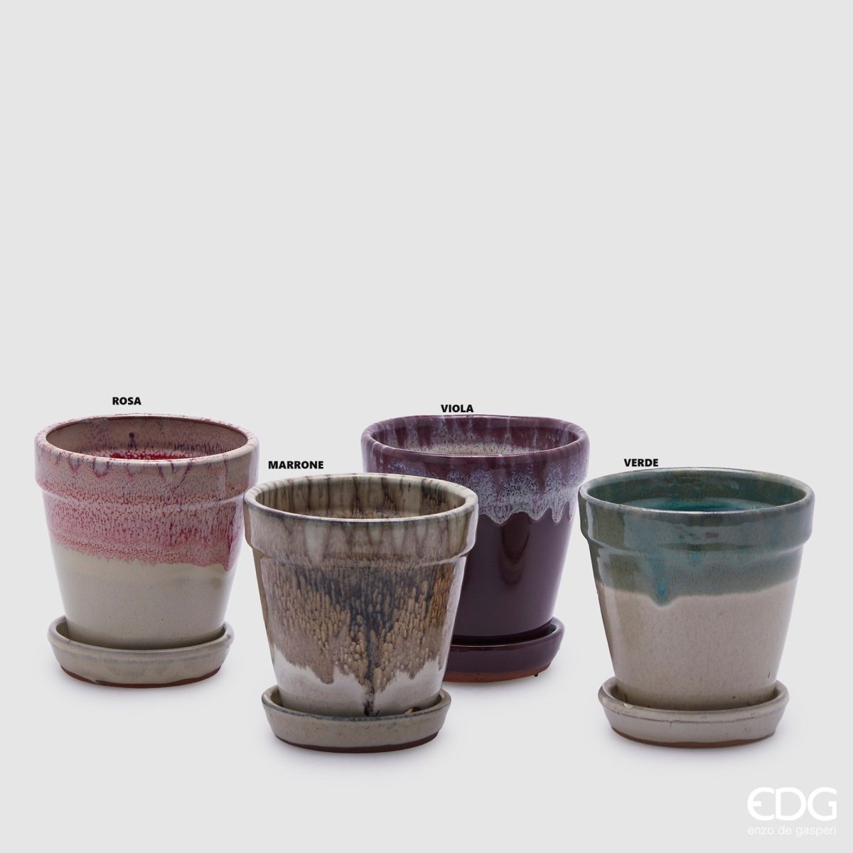 Edg - vaso glaze con sottovaso h11 | rohome - Rohome