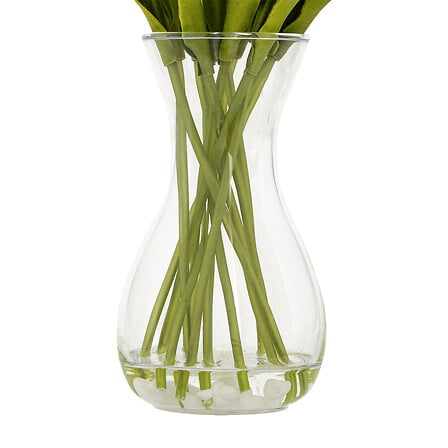 Vaso in vetro con fiori tulipani artificiali | Rohome