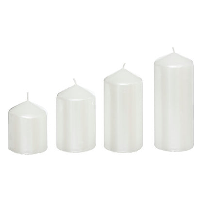 Set 4 Candele bianche satinate | Rohome