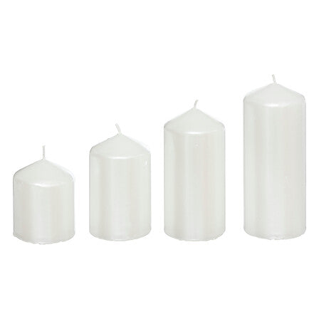 Set 4 Candele bianche satinate | Rohome