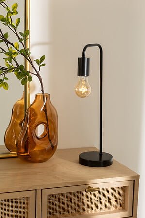 Lampada da tavolo dritta in metallo nero | Rohome - Rohome