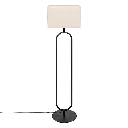 Lampada da terra ovale in metallo nero | Rohome - Rohome