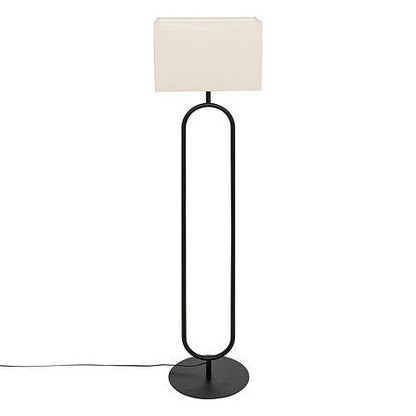 Lampada da terra ovale in metallo nero | Rohome - Rohome