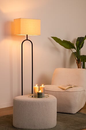 Lampada da terra ovale in metallo nero | Rohome - Rohome