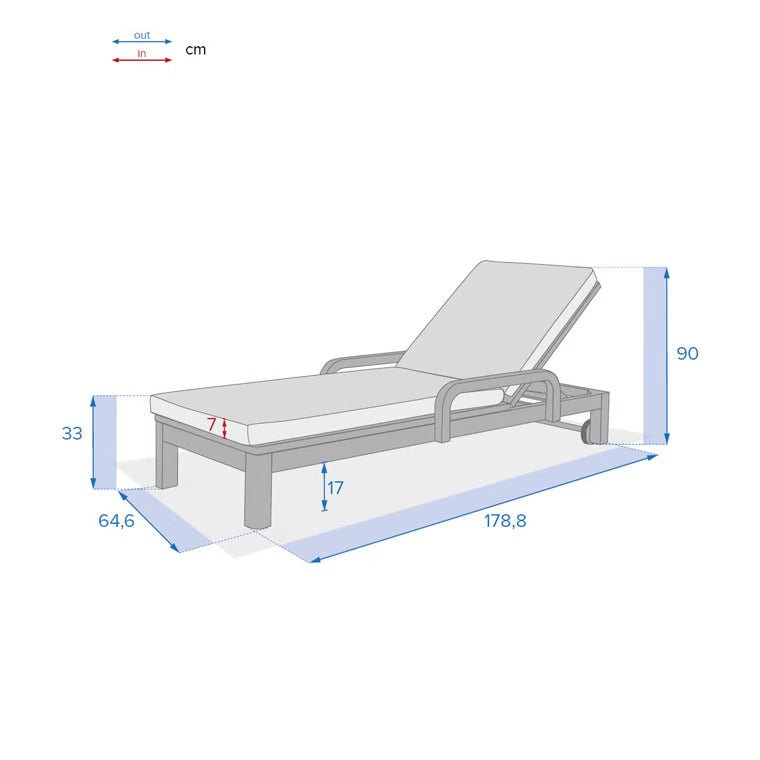 Lettino per piscina o giardino in legno | Rohome - Rohome