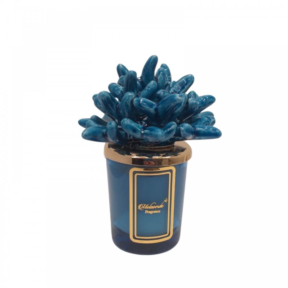 Melaverde - candela anemone 200 gr blu | rohome - Rohome