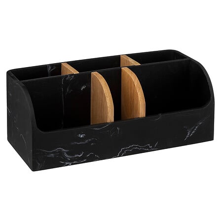 Organizer bagno a 6 scomparti effetto marmo nero | Rohome - Rohome