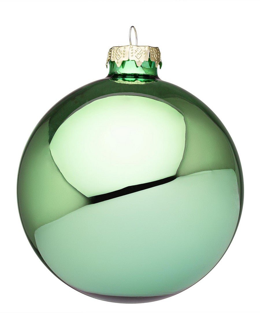 Palla di Natale in vetro verde caraibi lucido D. 8cm | Rohome - Rohome