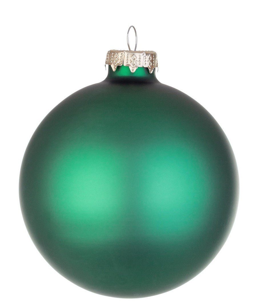 Palla di Natale in vetro verde smeraldo opaco D. 8cm | Rohome - Rohome