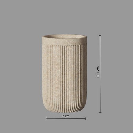 Porta spazzolini rigato colore beige | Rohome - Rohome