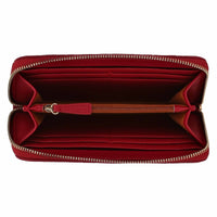 Portafogli con chiusura zip in ecopelle bordeaux | Rohome - Rohome