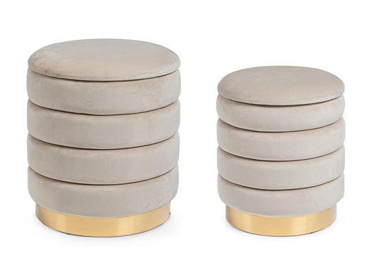 Pouf contenitore arin beige | Rohome - Rohome