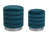 Pouf contenitore arin blu ottanio | Rohome - Rohome