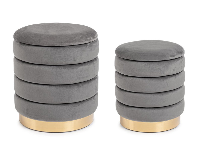 Pouf contenitore arin grigio | Rohome - Rohome