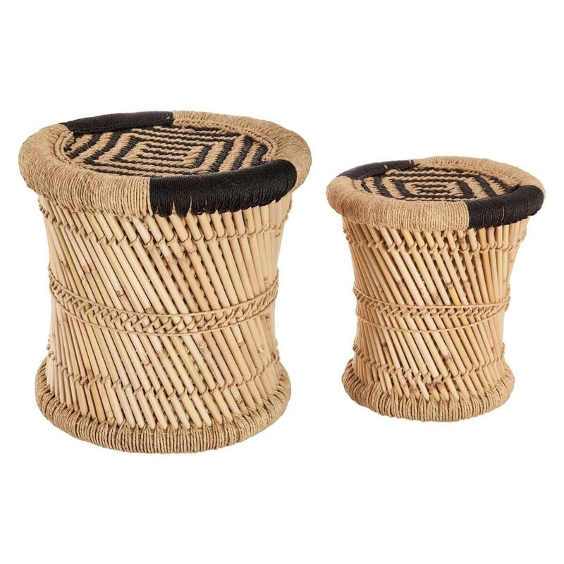 Pouf in bamboo nero | rohome - Rohome