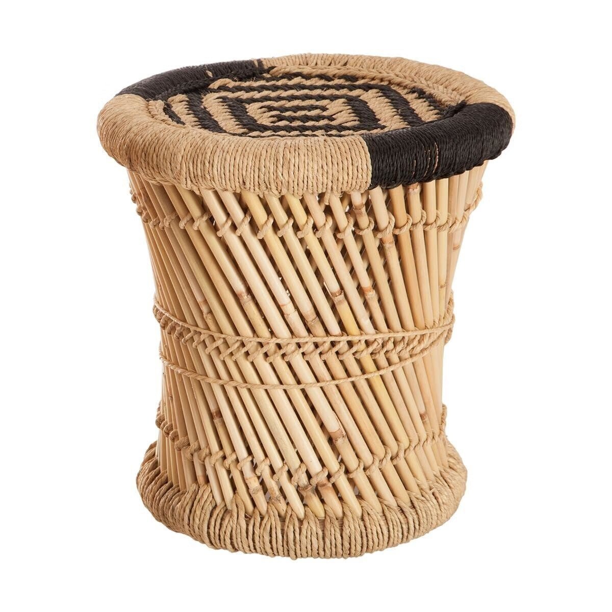 Pouf in bamboo nero | rohome - Rohome