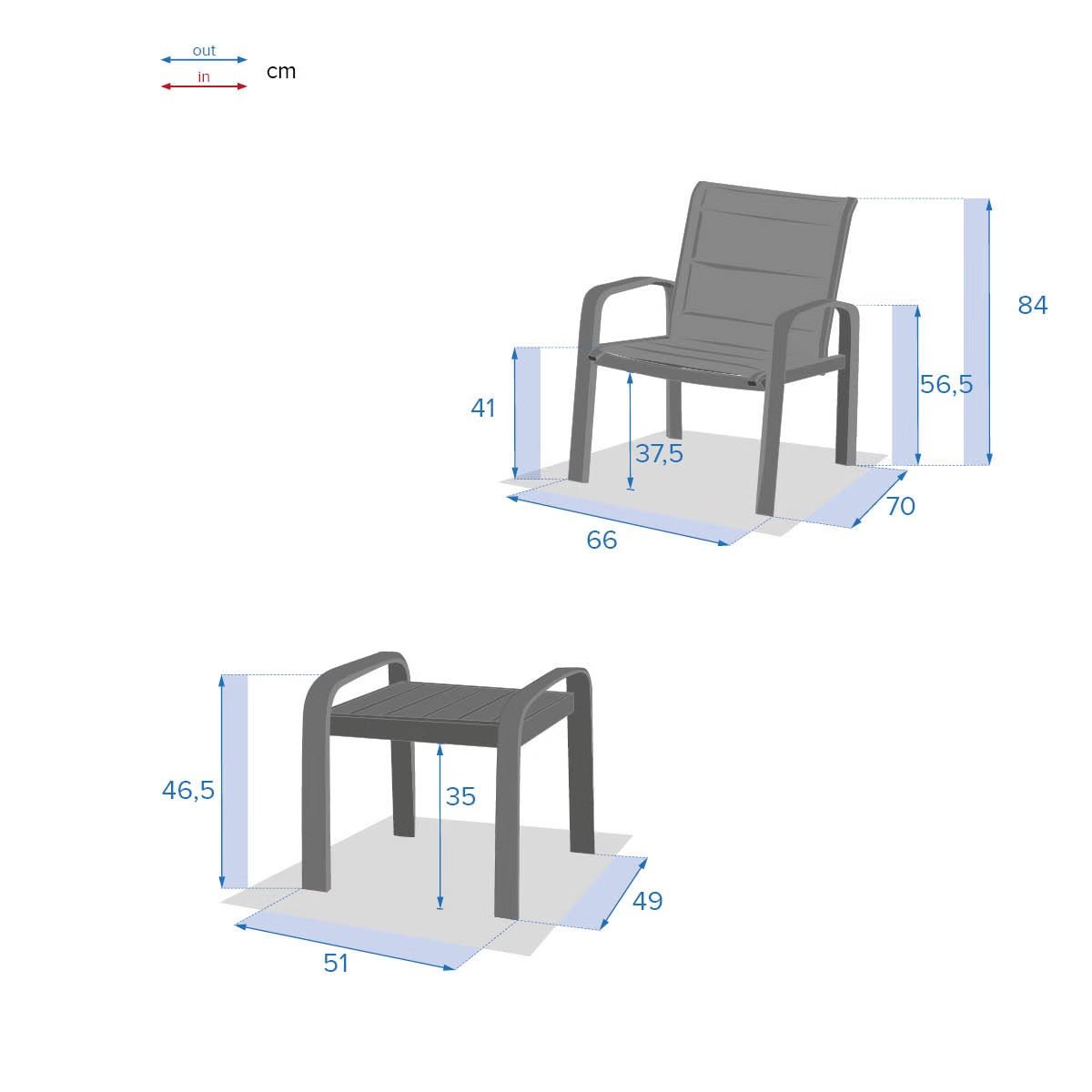 Salotto da giardino 2 posti in metallo | Rohome - Rohome