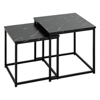 Set 2 Tavolini in metallo all black effetto marmo | Rohome - Rohome