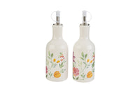 Set olio e aceto in porcellana con fiori | rohome - Rohome