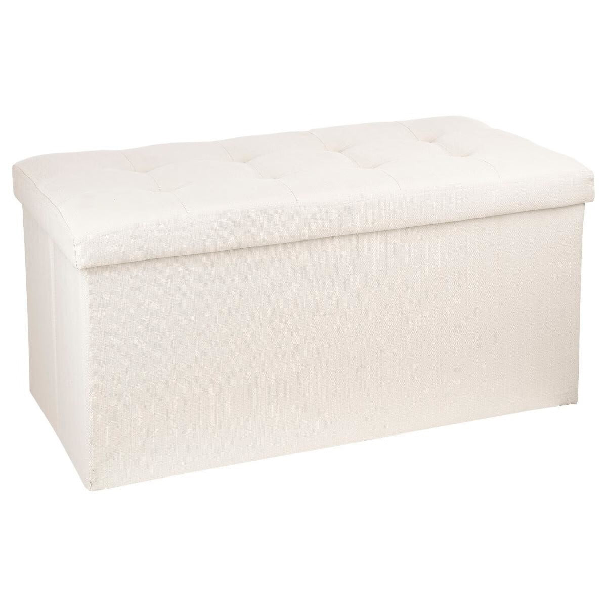 Sofa pouf contenitore in tessuto bianco | Rohome - Rohome