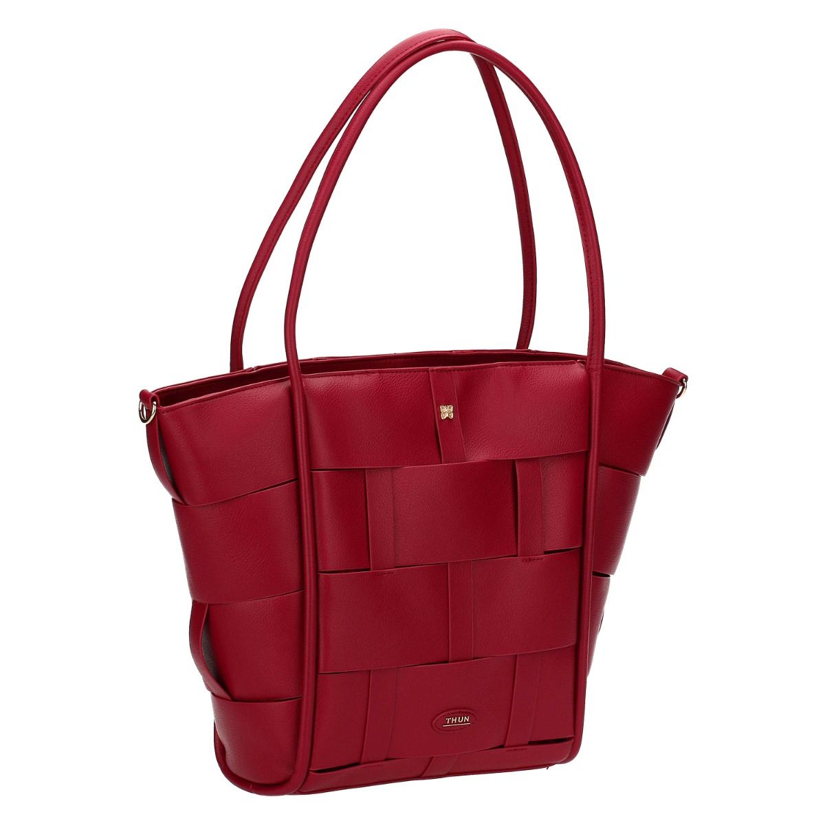 Thun - Borsa intreccio grande in ecopelle magenta | Rohome - Rohome