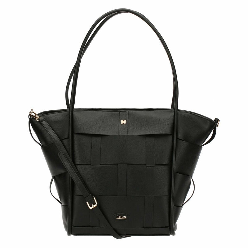 Thun - Borsa intreccio grande in ecopelle nero | Rohome - Rohome