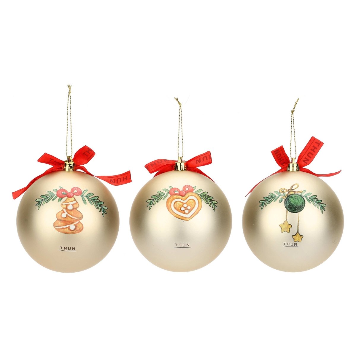 Thun - set 3 palline di natale oro grande | rohome - Rohome