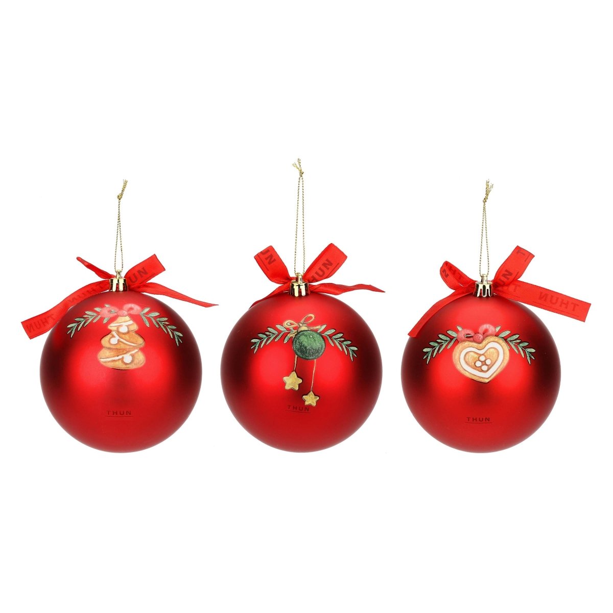 Thun - set 3 palline di natale rosso grande | rohome - Rohome