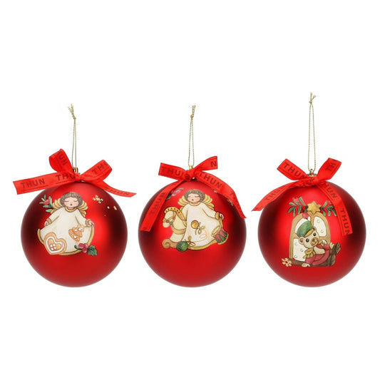 Thun - set 3 palline di natale rosso grande | rohome - Rohome