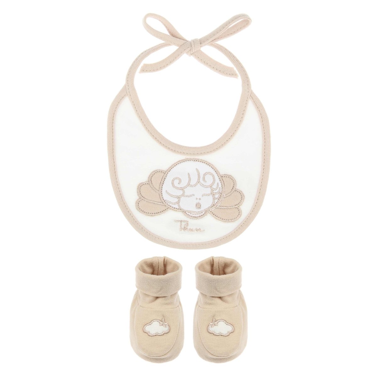 Thun - Set Bavetta e Scarpine Bambina in Cotone Bianco | Rohome - Rohome