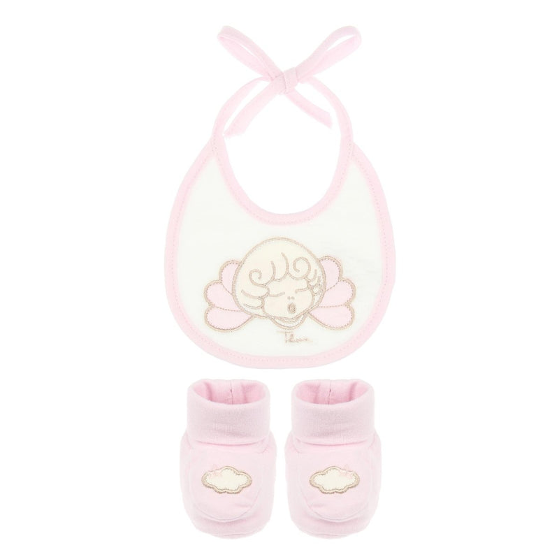 Thun - Set Bavetta e Scarpine Bambina in Cotone Rosa | Rohome - Rohome