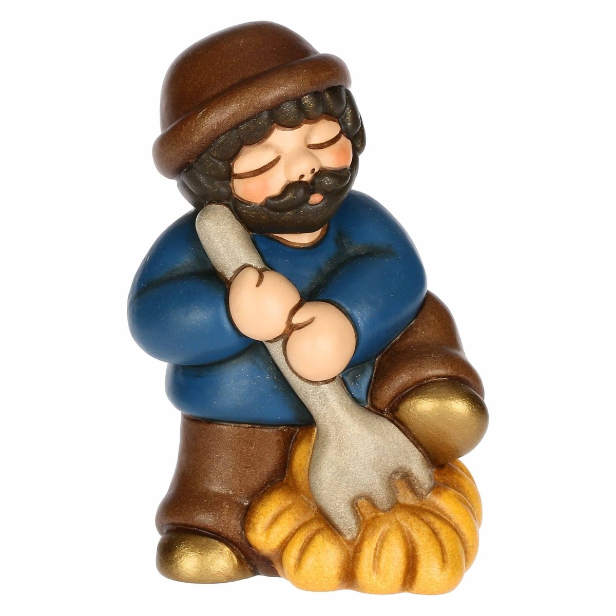 Thun Krippe Crib Presepe Blue Kneeling Man deals with Hat 2.5