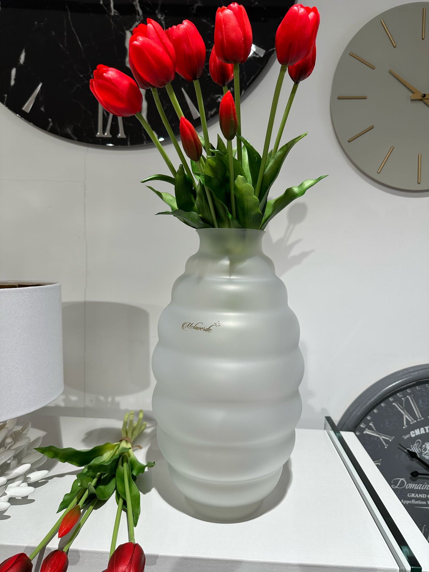 Melaverde - Vaso Nicole H.37cm bianco satinato | Rohome