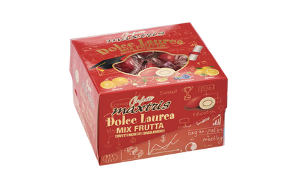 Maxtris - confetto dolce laurea rosso mix frutta | rohome