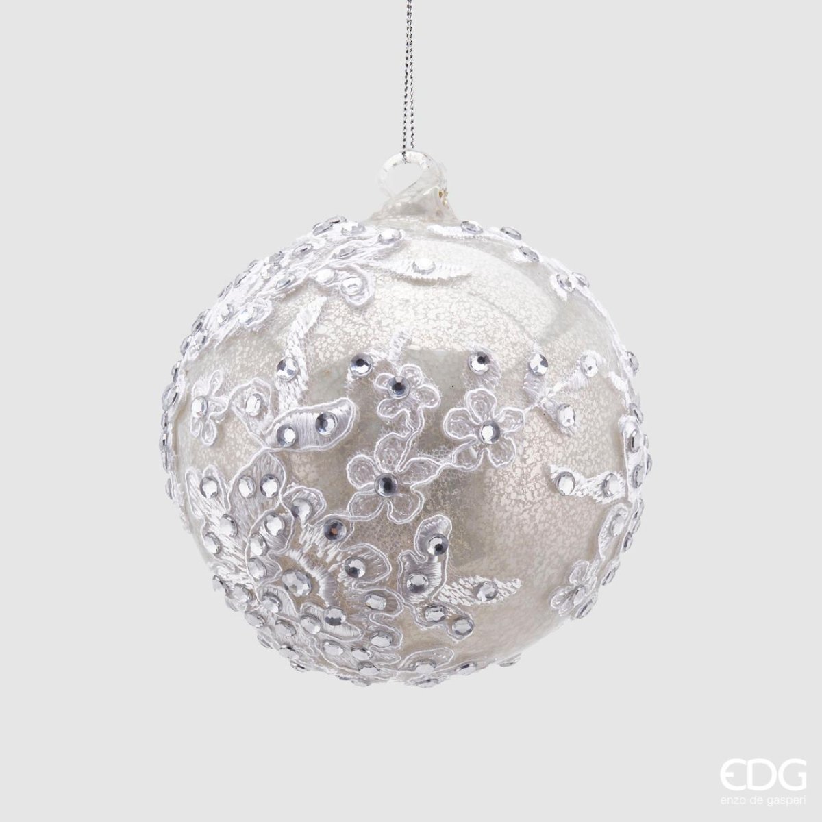 Edg - palla di natale in vetro gemme silver | rohome - Rohome