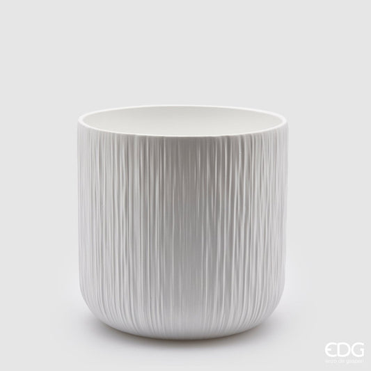 Edg - vaso in ceramica bianco rigato | rohome - Rohome