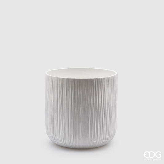 Edg - vaso in ceramica bianco rigato | rohome - Rohome