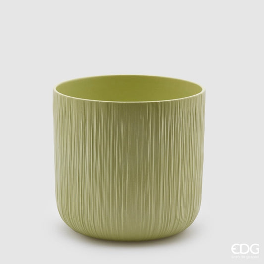 Edg - vaso in ceramica verde rigato | rohome - Rohome