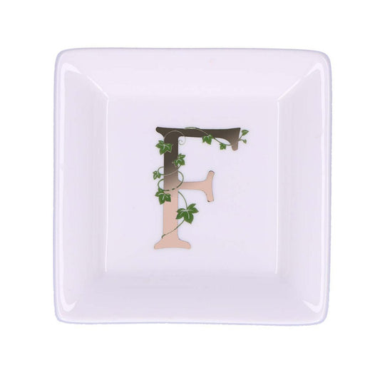 La porcellana bianca - piattino lettera f | rohome - Rohome