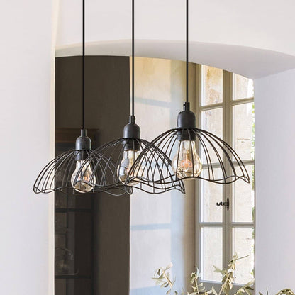 Lampadario 3 luci in metallo nero | rohome - Rohome